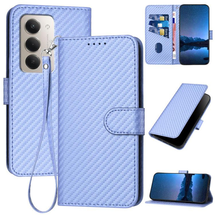 YX0070 Funda de teléfono de cuero con hebilla de fibra de carbono y cordón, For Redmi A7 Pro 4G / 5G 171mm / Poco C85x 5G, For Redmi Turbo 5 Max / Poco X8 Pro Max, For Redmi Turbo 5 5G / Poco X8 Pro 5G, For Redmi Note 15 4G / 5G 164mm / Poco M8 5G     ...