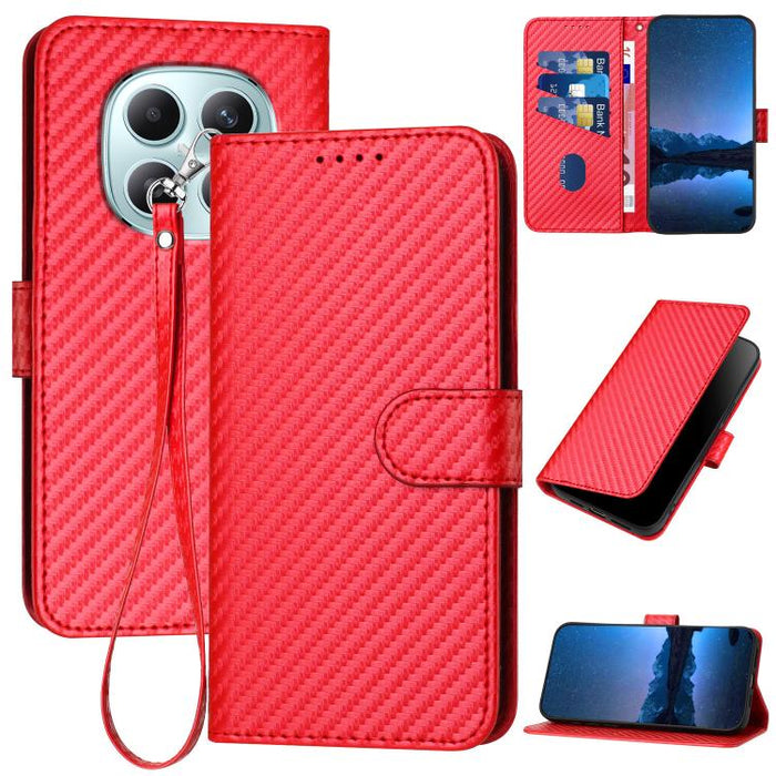 YX0070 Funda de teléfono de cuero con hebilla de fibra de carbono y cordón, For Redmi A7 Pro 4G / 5G 171mm / Poco C85x 5G, For Redmi Turbo 5 Max / Poco X8 Pro Max, For Redmi Turbo 5 5G / Poco X8 Pro 5G, For Redmi Note 15 4G / 5G 164mm / Poco M8 5G     ...