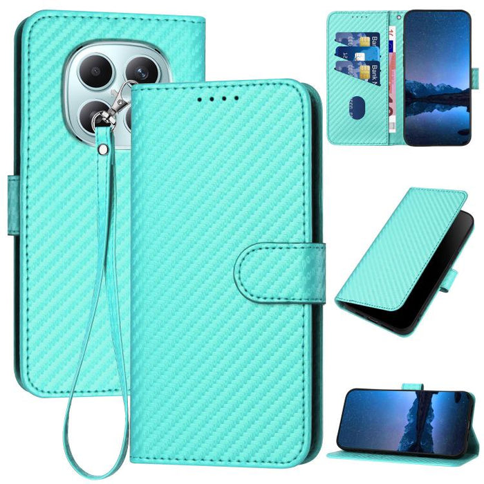 YX0070 Funda de teléfono de cuero con hebilla de fibra de carbono y cordón, For Redmi A7 Pro 4G / 5G 171mm / Poco C85x 5G, For Redmi Turbo 5 Max / Poco X8 Pro Max, For Redmi Turbo 5 5G / Poco X8 Pro 5G, For Redmi Note 15 4G / 5G 164mm / Poco M8 5G     ...