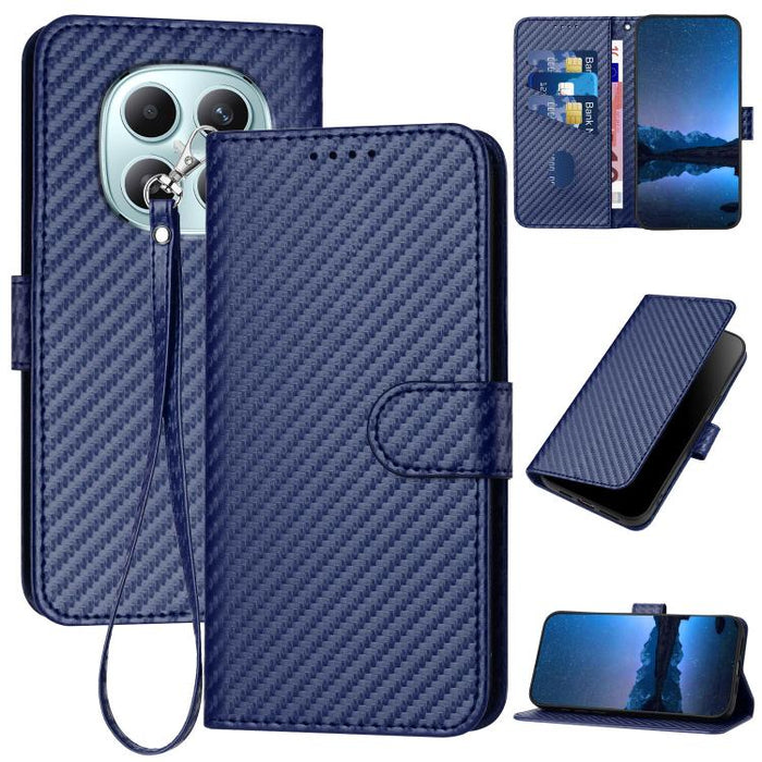 YX0070 Funda de teléfono de cuero con hebilla de fibra de carbono y cordón, For Redmi A7 Pro 4G / 5G 171mm / Poco C85x 5G, For Redmi Turbo 5 Max / Poco X8 Pro Max, For Redmi Turbo 5 5G / Poco X8 Pro 5G, For Redmi Note 15 4G / 5G 164mm / Poco M8 5G     ...