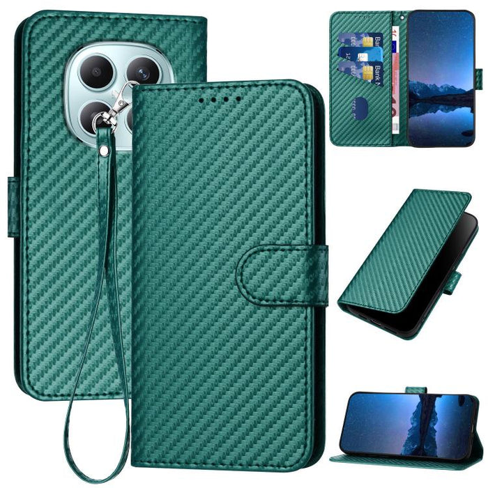 YX0070 Funda de teléfono de cuero con hebilla de fibra de carbono y cordón, For Redmi A7 Pro 4G / 5G 171mm / Poco C85x 5G, For Redmi Turbo 5 Max / Poco X8 Pro Max, For Redmi Turbo 5 5G / Poco X8 Pro 5G, For Redmi Note 15 4G / 5G 164mm / Poco M8 5G     ...