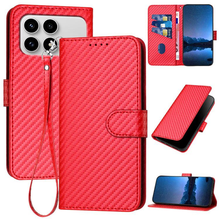 YX0070 Funda de teléfono de cuero con hebilla de fibra de carbono y cordón, For Redmi A7 Pro 4G / 5G 171mm / Poco C85x 5G, For Redmi Turbo 5 Max / Poco X8 Pro Max, For Redmi Turbo 5 5G / Poco X8 Pro 5G, For Redmi Note 15 4G / 5G 164mm / Poco M8 5G     ...