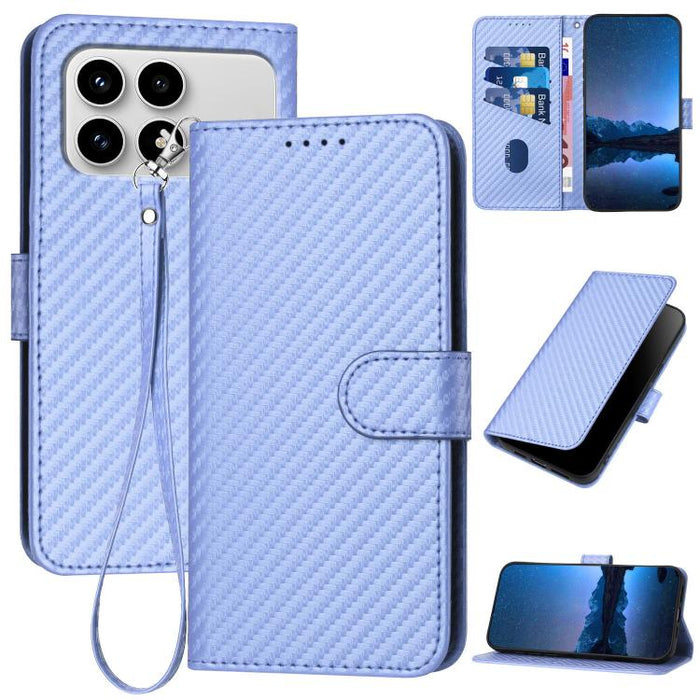 YX0070 Funda de teléfono de cuero con hebilla de fibra de carbono y cordón, For Redmi A7 Pro 4G / 5G 171mm / Poco C85x 5G, For Redmi Turbo 5 Max / Poco X8 Pro Max, For Redmi Turbo 5 5G / Poco X8 Pro 5G, For Redmi Note 15 4G / 5G 164mm / Poco M8 5G     ...