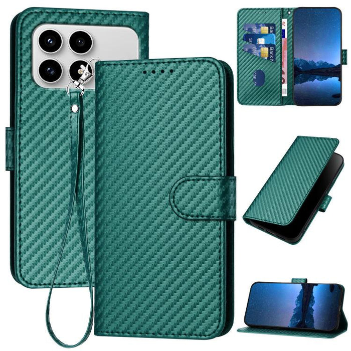 YX0070 Funda de teléfono de cuero con hebilla de fibra de carbono y cordón, For Redmi A7 Pro 4G / 5G 171mm / Poco C85x 5G, For Redmi Turbo 5 Max / Poco X8 Pro Max, For Redmi Turbo 5 5G / Poco X8 Pro 5G, For Redmi Note 15 4G / 5G 164mm / Poco M8 5G     ...