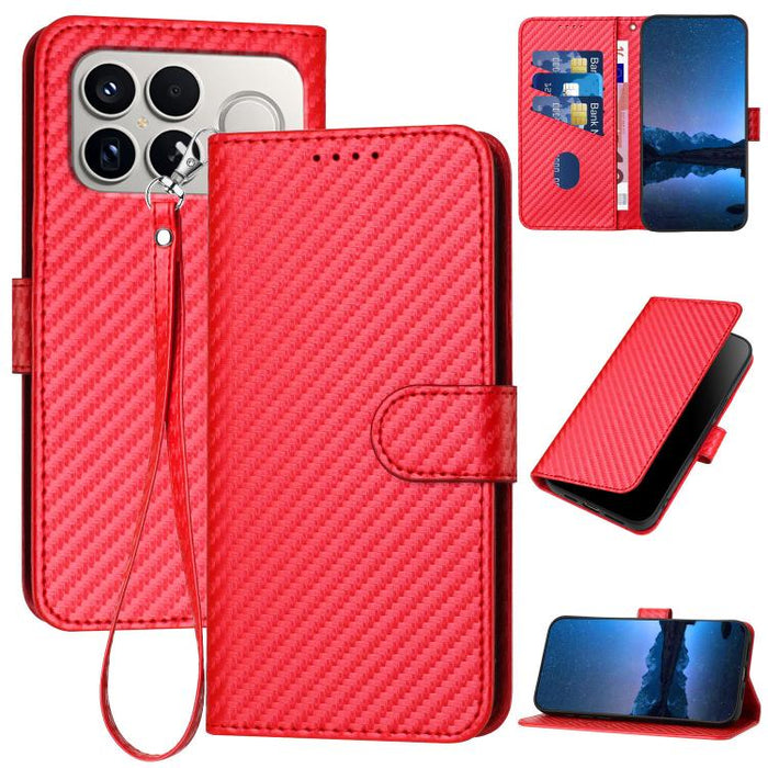 YX0070 Funda de teléfono de cuero con hebilla de fibra de carbono y cordón, For Redmi A7 Pro 4G / 5G 171mm / Poco C85x 5G, For Redmi Turbo 5 Max / Poco X8 Pro Max, For Redmi Turbo 5 5G / Poco X8 Pro 5G, For Redmi Note 15 4G / 5G 164mm / Poco M8 5G     ...