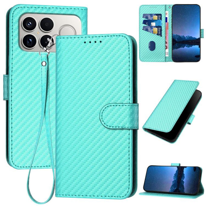 YX0070 Funda de teléfono de cuero con hebilla de fibra de carbono y cordón, For Redmi A7 Pro 4G / 5G 171mm / Poco C85x 5G, For Redmi Turbo 5 Max / Poco X8 Pro Max, For Redmi Turbo 5 5G / Poco X8 Pro 5G, For Redmi Note 15 4G / 5G 164mm / Poco M8 5G     ...