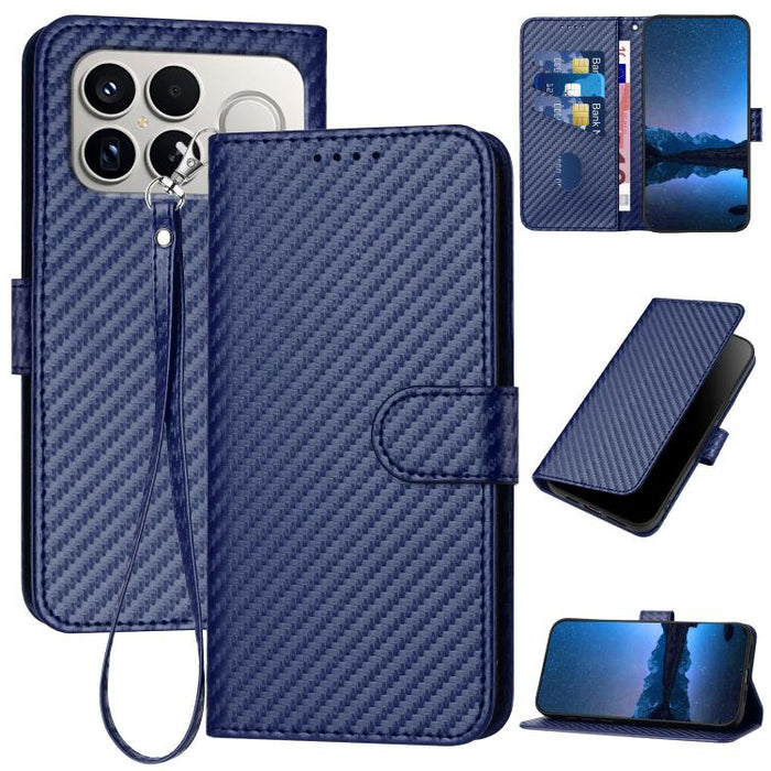 YX0070 Funda de teléfono de cuero con hebilla de fibra de carbono y cordón, For Redmi A7 Pro 4G / 5G 171mm / Poco C85x 5G, For Redmi Turbo 5 Max / Poco X8 Pro Max, For Redmi Turbo 5 5G / Poco X8 Pro 5G, For Redmi Note 15 4G / 5G 164mm / Poco M8 5G     ...