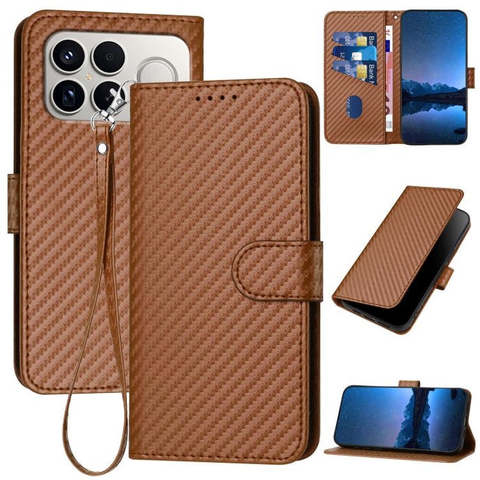 YX0070 Funda de teléfono de cuero con hebilla de fibra de carbono y cordón, For Redmi A7 Pro 4G / 5G 171mm / Poco C85x 5G, For Redmi Turbo 5 Max / Poco X8 Pro Max, For Redmi Turbo 5 5G / Poco X8 Pro 5G, For Redmi Note 15 4G / 5G 164mm / Poco M8 5G     ...