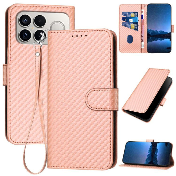 YX0070 Funda de teléfono de cuero con hebilla de fibra de carbono y cordón, For Redmi A7 Pro 4G / 5G 171mm / Poco C85x 5G, For Redmi Turbo 5 Max / Poco X8 Pro Max, For Redmi Turbo 5 5G / Poco X8 Pro 5G, For Redmi Note 15 4G / 5G 164mm / Poco M8 5G     ...