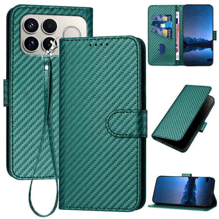YX0070 Funda de teléfono de cuero con hebilla de fibra de carbono y cordón, For Redmi A7 Pro 4G / 5G 171mm / Poco C85x 5G, For Redmi Turbo 5 Max / Poco X8 Pro Max, For Redmi Turbo 5 5G / Poco X8 Pro 5G, For Redmi Note 15 4G / 5G 164mm / Poco M8 5G     ...