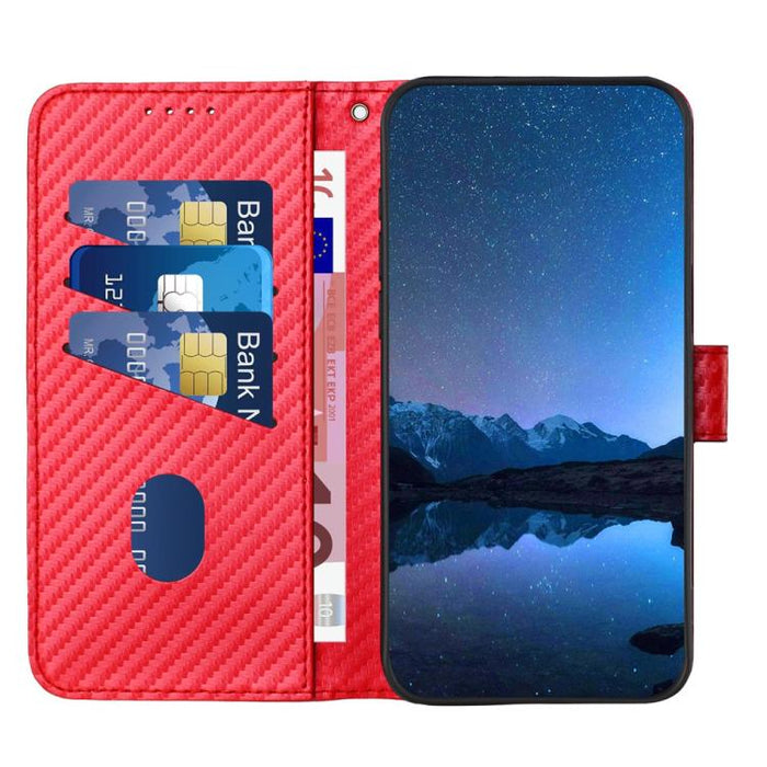 YX0070 Funda de teléfono de cuero con hebilla de fibra de carbono y cordón, For Redmi A7 Pro 4G / 5G 171mm / Poco C85x 5G, For Redmi Turbo 5 Max / Poco X8 Pro Max, For Redmi Turbo 5 5G / Poco X8 Pro 5G, For Redmi Note 15 4G / 5G 164mm / Poco M8 5G     ...
