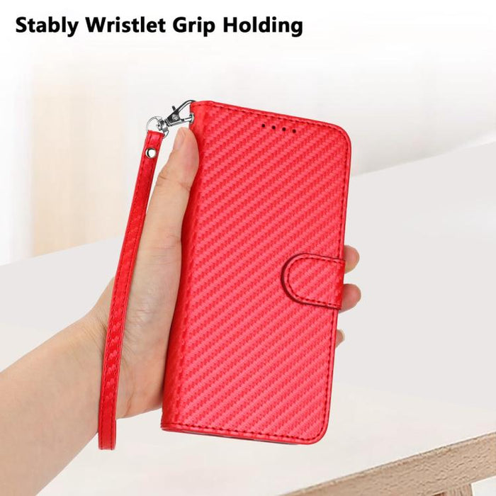 YX0070 Funda de teléfono de cuero con hebilla de fibra de carbono y cordón, For Redmi A7 Pro 4G / 5G 171mm / Poco C85x 5G, For Redmi Turbo 5 Max / Poco X8 Pro Max, For Redmi Turbo 5 5G / Poco X8 Pro 5G, For Redmi Note 15 4G / 5G 164mm / Poco M8 5G     ...
