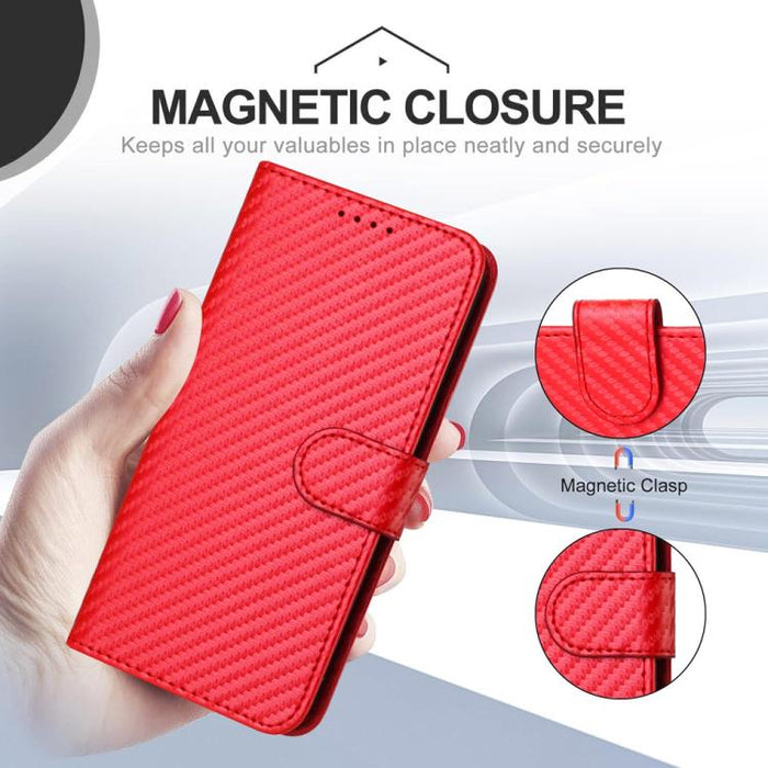 YX0070 Funda de teléfono de cuero con hebilla de fibra de carbono y cordón, For Redmi A7 Pro 4G / 5G 171mm / Poco C85x 5G, For Redmi Turbo 5 Max / Poco X8 Pro Max, For Redmi Turbo 5 5G / Poco X8 Pro 5G, For Redmi Note 15 4G / 5G 164mm / Poco M8 5G     ...