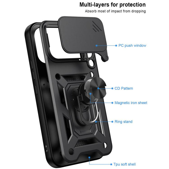 Caja híbrida del teléfono de la PC del diseño TPU de la cubierta de la cámara deslizante, For Xiaomi 17T Pro 5G, For Xiaomi 17T 5G, For Xiaomi Poco X8 Pro Max 5G, For Xiaomi Poco X8 Pro 5G, For Xiaomi 17 Ultra, For Xiaomi 17 Pro Max                    ...