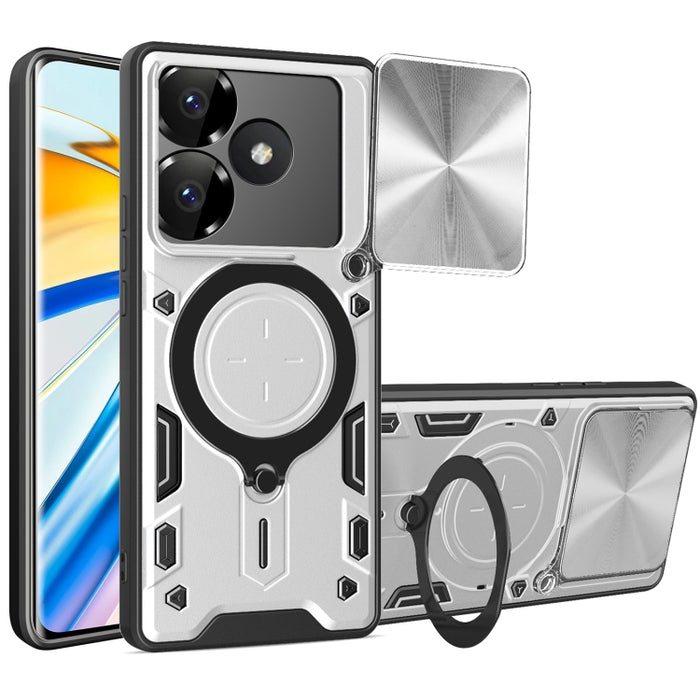 Caja del teléfono del soporte magnético del Camshield deslizante de la textura del CD, For Xiaomi Poco X8 Pro 5G, For Xiaomi Poco M7 4G 169mm, For Xiaomi 15T Pro 5G, For Xiaomi 15T 5G, For Xiaomi Poco F7, For Xiaomi 15 Ultra                            ...