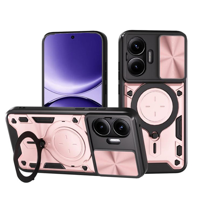 Caja del teléfono del soporte magnético del Camshield deslizante de la textura del CD, For Xiaomi Poco X8 Pro 5G, For Xiaomi Poco M7 4G 169mm, For Xiaomi 15T Pro 5G, For Xiaomi 15T 5G, For Xiaomi Poco F7, For Xiaomi 15 Ultra                            ...