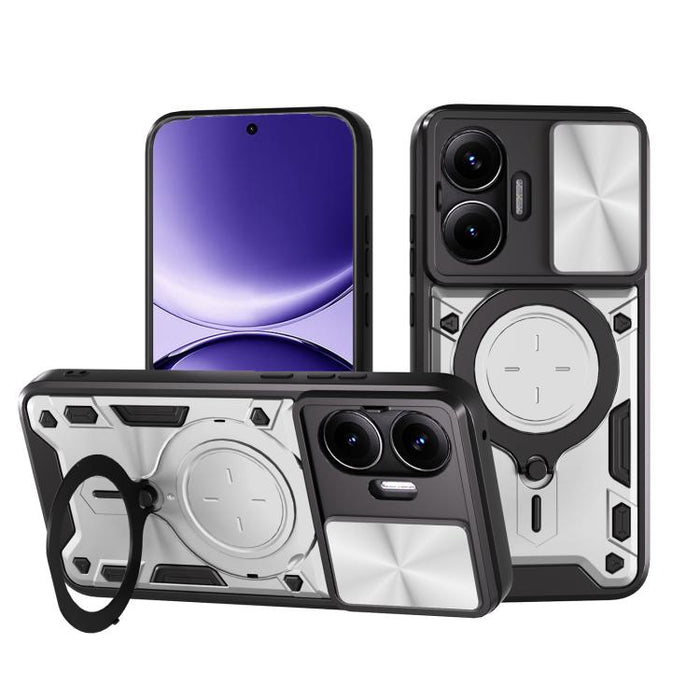 Caja del teléfono del soporte magnético del Camshield deslizante de la textura del CD, For Xiaomi Poco X8 Pro 5G, For Xiaomi Poco M7 4G 169mm, For Xiaomi 15T Pro 5G, For Xiaomi 15T 5G, For Xiaomi Poco F7, For Xiaomi 15 Ultra                            ...