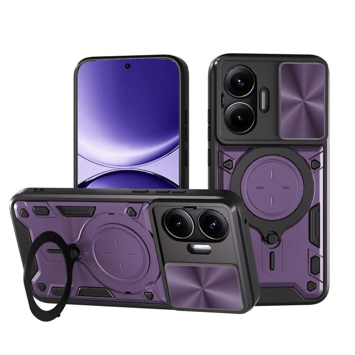 Caja del teléfono del soporte magnético del Camshield deslizante de la textura del CD, For Xiaomi Poco X8 Pro 5G, For Xiaomi Poco M7 4G 169mm, For Xiaomi 15T Pro 5G, For Xiaomi 15T 5G, For Xiaomi Poco F7, For Xiaomi 15 Ultra                            ...