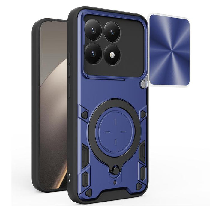 Caja del teléfono del soporte magnético del Camshield deslizante de la textura del CD, For Xiaomi Poco X8 Pro 5G, For Xiaomi Poco M7 4G 169mm, For Xiaomi 15T Pro 5G, For Xiaomi 15T 5G, For Xiaomi Poco F7, For Xiaomi 15 Ultra                            ...