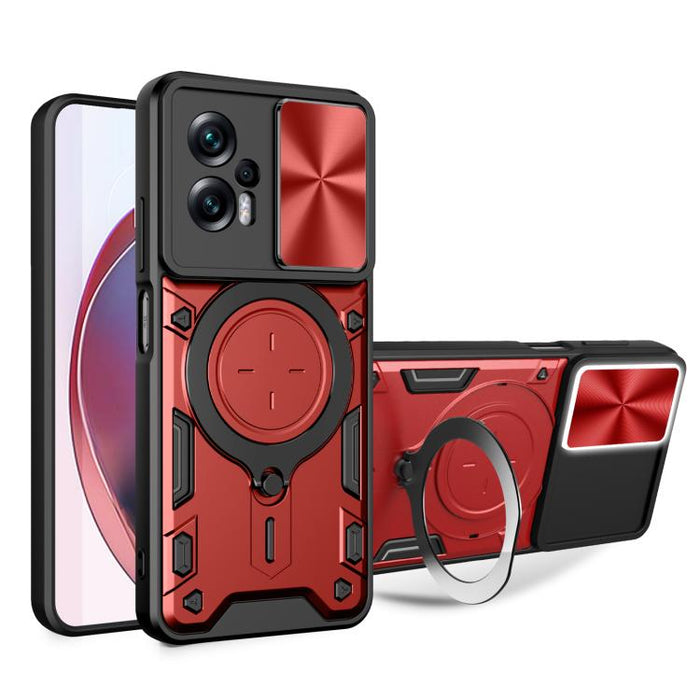 Caja del teléfono del soporte magnético del Camshield deslizante de la textura del CD, For Xiaomi Poco X8 Pro 5G, For Xiaomi Poco M7 4G 169mm, For Xiaomi 15T Pro 5G, For Xiaomi 15T 5G, For Xiaomi Poco F7, For Xiaomi 15 Ultra                            ...