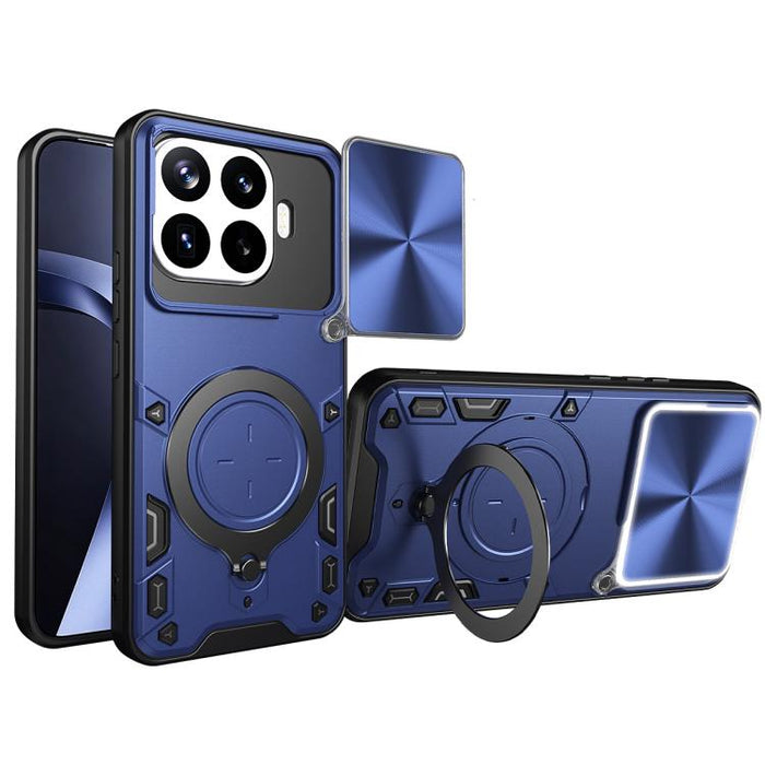 Caja del teléfono del soporte magnético del Camshield deslizante de la textura del CD, For Xiaomi Poco X8 Pro 5G, For Xiaomi Poco M7 4G 169mm, For Xiaomi 15T Pro 5G, For Xiaomi 15T 5G, For Xiaomi Poco F7, For Xiaomi 15 Ultra                            ...