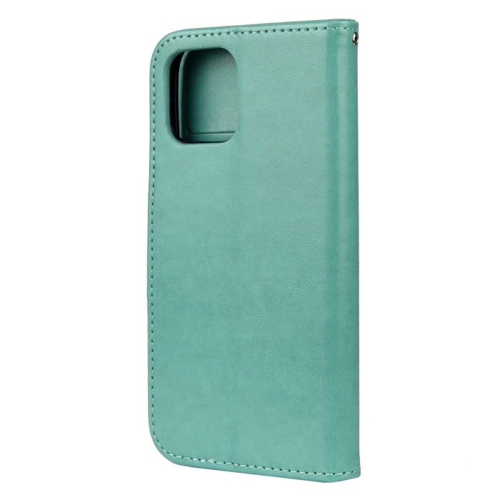 Estuche de cuero con tapa horizontal con patrón de flores de mariposa con soporte y ranuras para tarjetas y billetera, For iPhone 12 mini, For iPhone 12 / 12 Pro, For iPhone 12 Pro Max