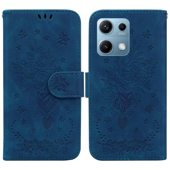 Funda para teléfono de cuero con relieve de mariposa y rosa, For Redmi A7 Pro 4G / 5G 171mm / Poco C85x 5G, For Redmi Turbo 5 Max 5G / Poco X8 Pro Max 5G, For Redmi Turbo 5 5G / Poco X8 Pro 5G, For Redmi Note 15 Pro+ 5G 163.3mm / Poco M8 Pro 5G        ...