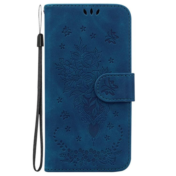 Funda para teléfono de cuero con relieve de mariposa y rosa, For Redmi A7 Pro 4G / 5G 171mm / Poco C85x 5G, For Redmi Turbo 5 Max 5G / Poco X8 Pro Max 5G, For Redmi Turbo 5 5G / Poco X8 Pro 5G, For Redmi Note 15 Pro+ 5G 163.3mm / Poco M8 Pro 5G        ...