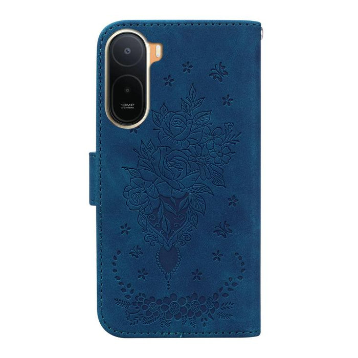 Funda para teléfono de cuero con relieve de mariposa y rosa, For Redmi A7 Pro 4G / 5G 171mm / Poco C85x 5G, For Redmi Turbo 5 Max 5G / Poco X8 Pro Max 5G, For Redmi Turbo 5 5G / Poco X8 Pro 5G, For Redmi Note 15 Pro+ 5G 163.3mm / Poco M8 Pro 5G        ...