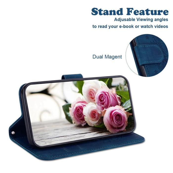 Funda para teléfono de cuero con relieve de mariposa y rosa, For Redmi A7 Pro 4G / 5G 171mm / Poco C85x 5G, For Redmi Turbo 5 Max 5G / Poco X8 Pro Max 5G, For Redmi Turbo 5 5G / Poco X8 Pro 5G, For Redmi Note 15 Pro+ 5G 163.3mm / Poco M8 Pro 5G        ...