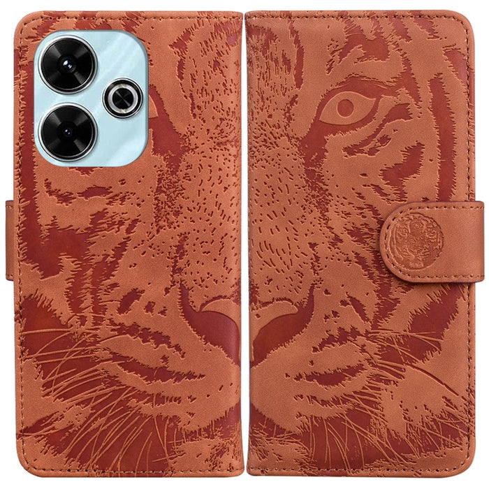 Funda de cuero con tapa para teléfono con estampado de tigre en relieve, For Redmi A7 Pro 4G / 5G 171mm / Poco C85x 5G, For Redmi Turbo 5 Max 5G / Poco X8 Pro Max 5G, For Redmi Turbo 5 5G / Poco X8 Pro 5G                                                ...