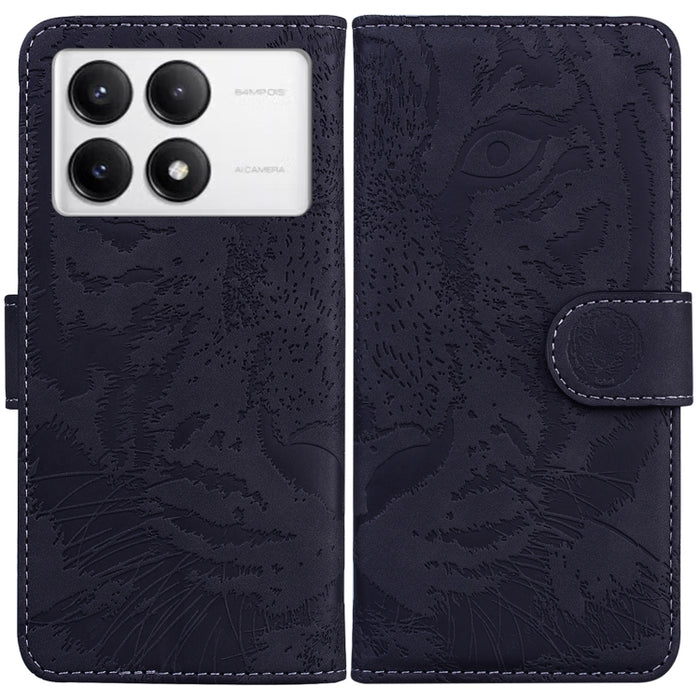 Funda de cuero con tapa para teléfono con estampado de tigre en relieve, For Redmi A7 Pro 4G / 5G 171mm / Poco C85x 5G, For Redmi Turbo 5 Max 5G / Poco X8 Pro Max 5G, For Redmi Turbo 5 5G / Poco X8 Pro 5G                                                ...