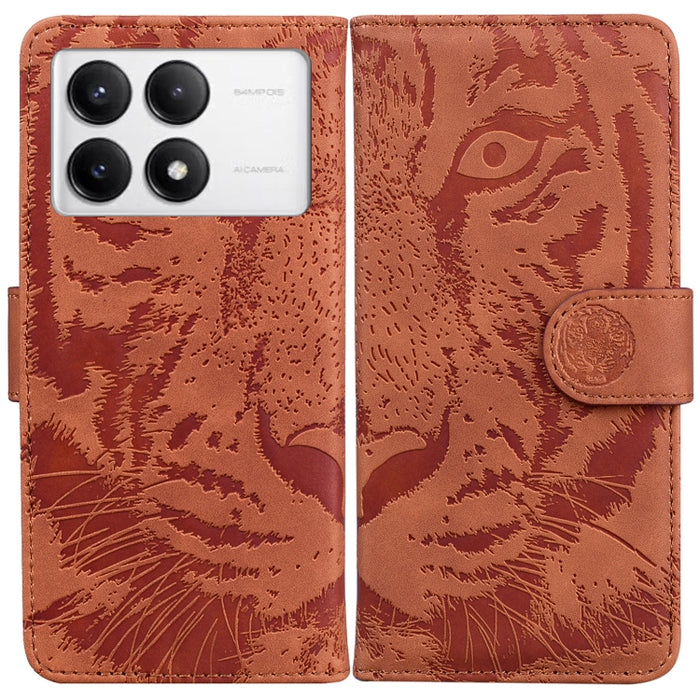 Funda de cuero con tapa para teléfono con estampado de tigre en relieve, For Redmi A7 Pro 4G / 5G 171mm / Poco C85x 5G, For Redmi Turbo 5 Max 5G / Poco X8 Pro Max 5G, For Redmi Turbo 5 5G / Poco X8 Pro 5G                                                ...
