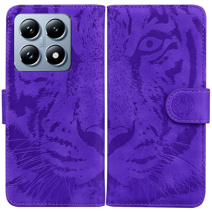 Caja del teléfono del cuero del tirón del patrón de relieve del tigre, For Xiaomi 17 Ultra, For Xiaomi 15T 5G, For Xiaomi 15 Ultra, For Xiaomi 15 Pro, For Xiaomi 15, For Xiaomi 14T Pro, For Xiaomi 14T, For Xiaomi Poco M6 4G                             ...