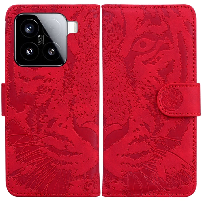 Caja del teléfono del cuero del tirón del patrón de relieve del tigre, For Xiaomi 17 Ultra, For Xiaomi 15T 5G, For Xiaomi 15 Ultra, For Xiaomi 15 Pro, For Xiaomi 15, For Xiaomi 14T Pro, For Xiaomi 14T, For Xiaomi Poco M6 4G                             ...