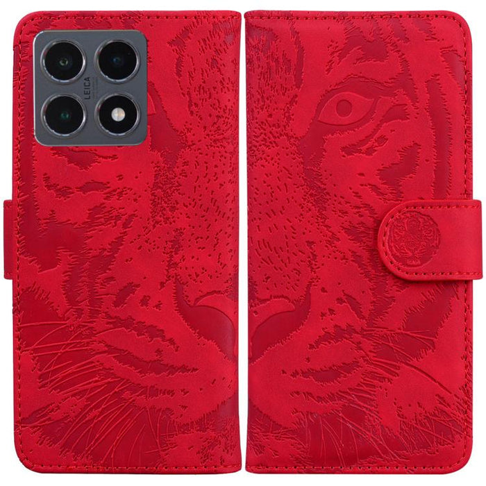 Caja del teléfono del cuero del tirón del patrón de relieve del tigre, For Xiaomi 17 Ultra, For Xiaomi 15T 5G, For Xiaomi 15 Ultra, For Xiaomi 15 Pro, For Xiaomi 15, For Xiaomi 14T Pro, For Xiaomi 14T, For Xiaomi Poco M6 4G                             ...
