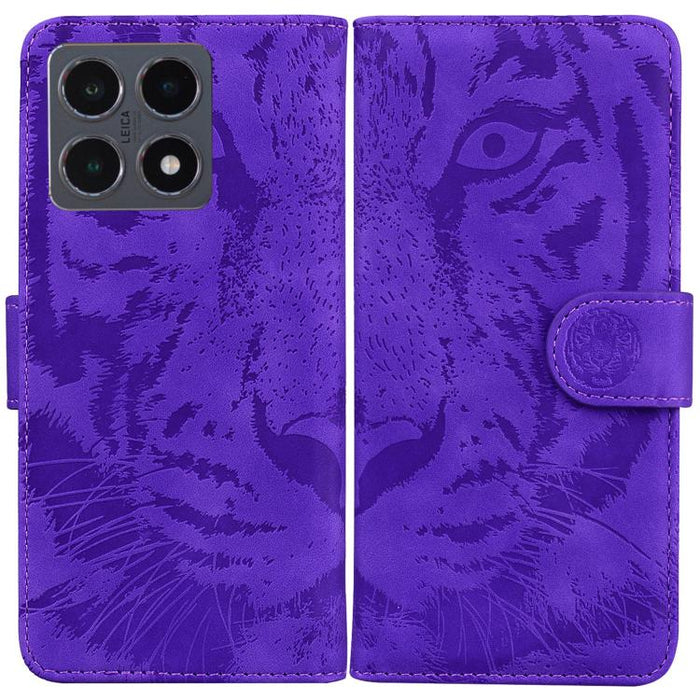 Caja del teléfono del cuero del tirón del patrón de relieve del tigre, For Xiaomi 17 Ultra, For Xiaomi 15T 5G, For Xiaomi 15 Ultra, For Xiaomi 15 Pro, For Xiaomi 15, For Xiaomi 14T Pro, For Xiaomi 14T, For Xiaomi Poco M6 4G                             ...