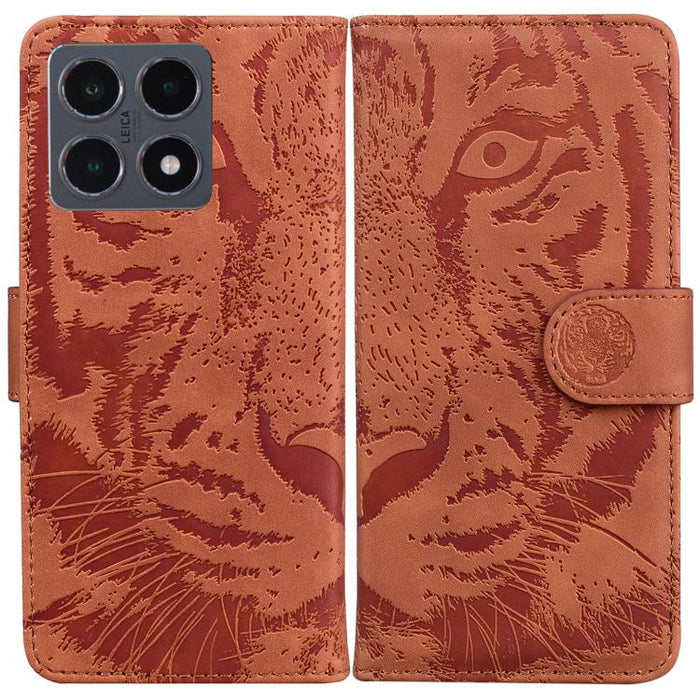 Caja del teléfono del cuero del tirón del patrón de relieve del tigre, For Xiaomi 17 Ultra, For Xiaomi 15T 5G, For Xiaomi 15 Ultra, For Xiaomi 15 Pro, For Xiaomi 15, For Xiaomi 14T Pro, For Xiaomi 14T, For Xiaomi Poco M6 4G                             ...