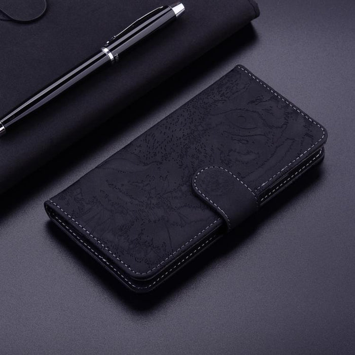 Caja del teléfono del cuero del tirón del patrón de relieve del tigre, For Xiaomi 17 Ultra, For Xiaomi 15T 5G, For Xiaomi 15 Ultra, For Xiaomi 15 Pro, For Xiaomi 15, For Xiaomi 14T Pro, For Xiaomi 14T, For Xiaomi Poco M6 4G                             ...