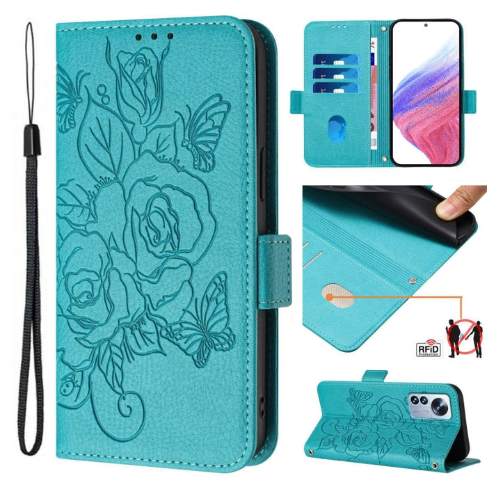 Funda de cuero antirrobo para teléfono con RFID y diseño de rosas en relieve, For Xiaomi Poco F6 5G, For Xiaomi Poco X6 Neo 5G, For Xiaomi 14 Ultra 5G Global, For Xiaomi 14 Pro 5G, For Xiaomi 14 5G, For Xiaomi 13 Ultra, For Xiaomi Civi 3 5G            ...