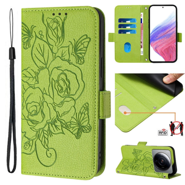 Funda de cuero antirrobo para teléfono con RFID y diseño de rosas en relieve, For Xiaomi Poco F6 5G, For Xiaomi Poco X6 Neo 5G, For Xiaomi 14 Ultra 5G Global, For Xiaomi 14 Pro 5G, For Xiaomi 14 5G, For Xiaomi 13 Ultra, For Xiaomi Civi 3 5G            ...