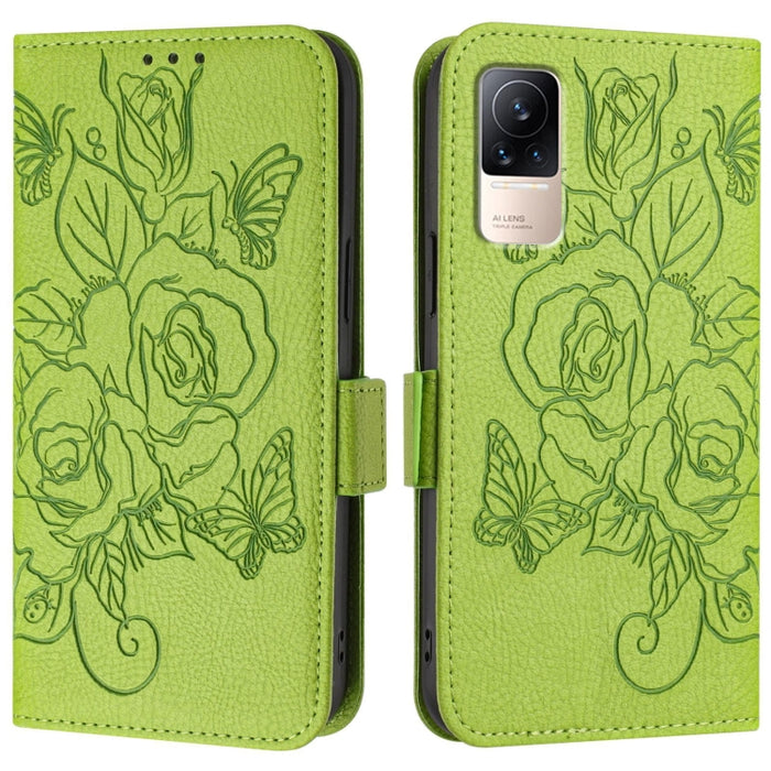 Funda de cuero antirrobo para teléfono con RFID y diseño de rosas en relieve, For Xiaomi Poco X4 Pro 5G, For Xiaomi Mi 11 Lite, For Xiaomi 11T / 11T Pro, For Xiaomi Poco X3 GT, For Xiaomi Poco X3 / X3 NFC / X3 Pro, For Xiaomi Mi 11 Ultra               ...