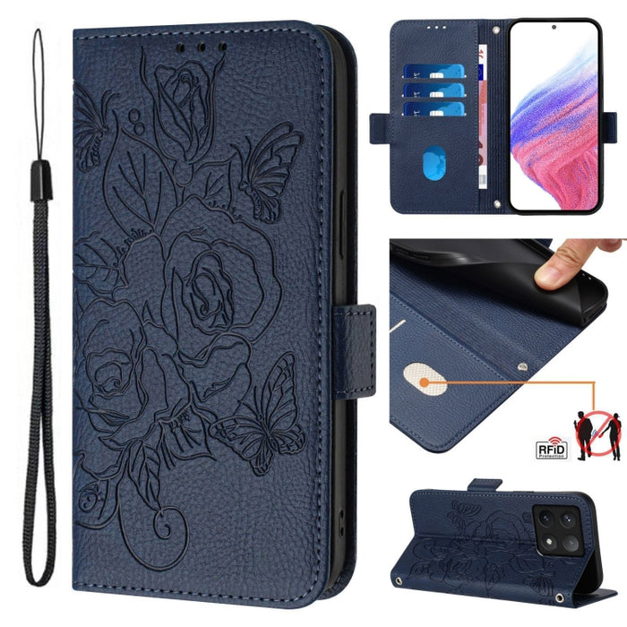 Funda de cuero antirrobo para teléfono con RFID y diseño de rosas en relieve, For Xiaomi Poco F6 5G, For Xiaomi Poco X6 Neo 5G, For Xiaomi 14 Ultra 5G Global, For Xiaomi 14 Pro 5G, For Xiaomi 14 5G, For Xiaomi 13 Ultra, For Xiaomi Civi 3 5G            ...