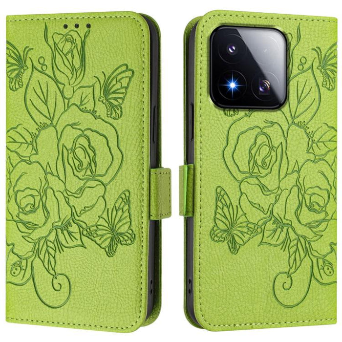 Funda de cuero antirrobo para teléfono con RFID y diseño de rosas en relieve, For Xiaomi Poco M7 4G 169mm, For Redmi 15 5G Global / 15 4G SEA 169.5mm, For Xiaomi 15T Pro 5G, For Xiaomi 15T 5G, For Xiaomi Civi 5 Pro 5G, For Xiaomi 15S Pro 5G            ...