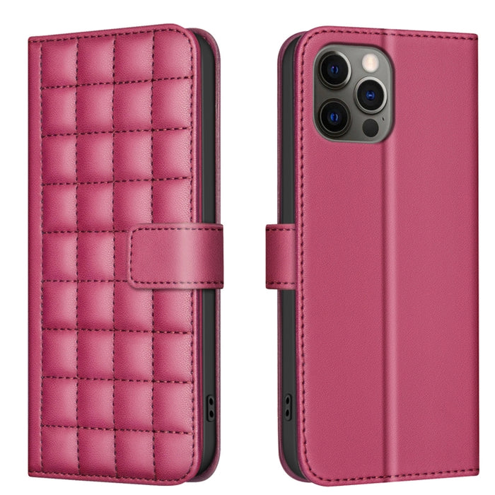 Funda para teléfono de cuero con textura cuadrada, For iPhone 12 / 12 Pro, For iPhone 12 Pro Max, For iPhone 11 Pro Max, For iPhone 11, For iPhone 11 Pro, For iPhone XR, For iPhone XS Max, For iPhone 8 Plus / 7 Plus