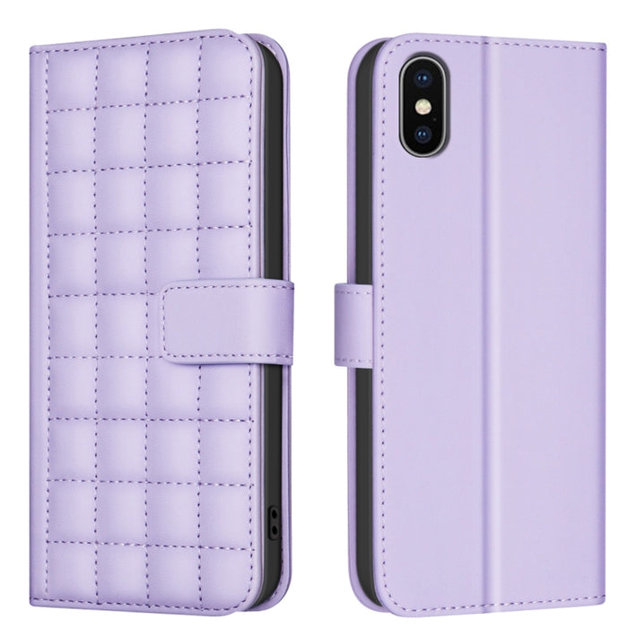 Funda para teléfono de cuero con textura cuadrada, For iPhone 12 / 12 Pro, For iPhone 12 Pro Max, For iPhone 11 Pro Max, For iPhone 11, For iPhone 11 Pro, For iPhone XR, For iPhone XS Max, For iPhone 8 Plus / 7 Plus