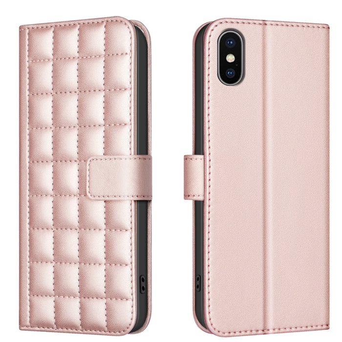 Funda para teléfono de cuero con textura cuadrada, For iPhone 12 / 12 Pro, For iPhone 12 Pro Max, For iPhone 11 Pro Max, For iPhone 11, For iPhone 11 Pro, For iPhone XR, For iPhone XS Max, For iPhone 8 Plus / 7 Plus