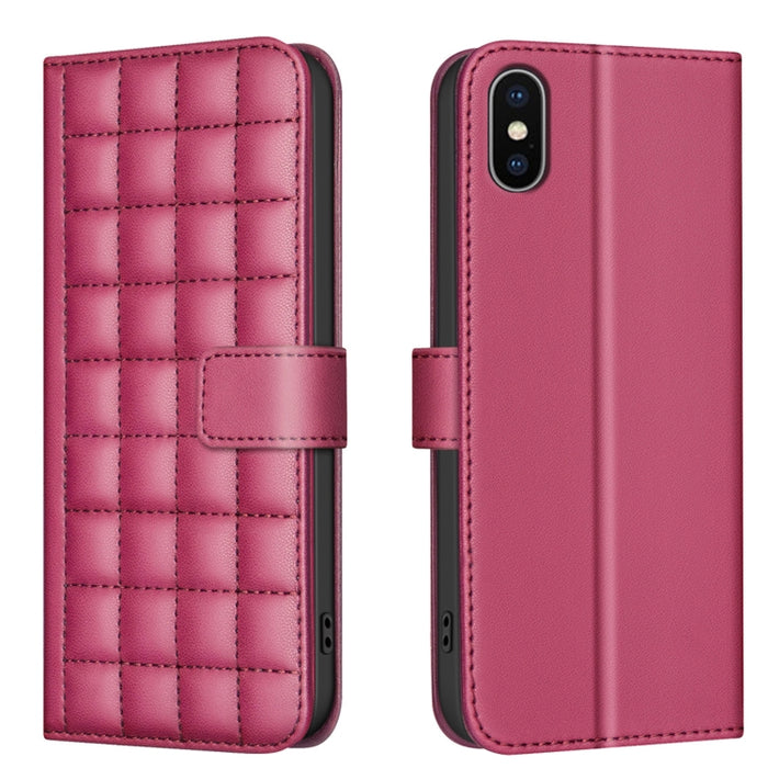 Funda para teléfono de cuero con textura cuadrada, For iPhone 12 / 12 Pro, For iPhone 12 Pro Max, For iPhone 11 Pro Max, For iPhone 11, For iPhone 11 Pro, For iPhone XR, For iPhone XS Max, For iPhone 8 Plus / 7 Plus