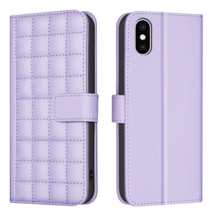 Funda para teléfono de cuero con textura cuadrada, For iPhone 12 / 12 Pro, For iPhone 12 Pro Max, For iPhone 11 Pro Max, For iPhone 11, For iPhone 11 Pro, For iPhone XR, For iPhone XS Max, For iPhone 8 Plus / 7 Plus