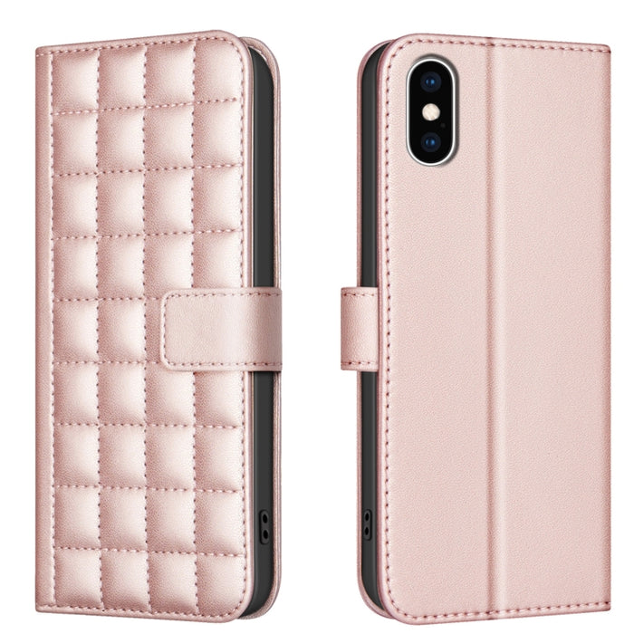 Funda para teléfono de cuero con textura cuadrada, For iPhone 12 / 12 Pro, For iPhone 12 Pro Max, For iPhone 11 Pro Max, For iPhone 11, For iPhone 11 Pro, For iPhone XR, For iPhone XS Max, For iPhone 8 Plus / 7 Plus